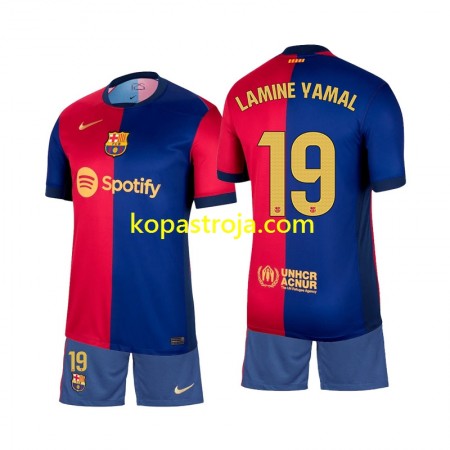 Billiga Fotbollströjor FC Barcelona Lamine Yamal 19 Barn Hemma tröja 2024/25 Kortärmad